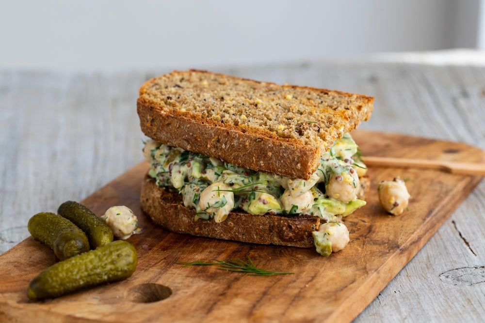 vegan chickpea salad sandwich