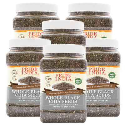 Whole Black Chia Seeds - Omega-3 & Calcium Superfood Jar - Pride Of India