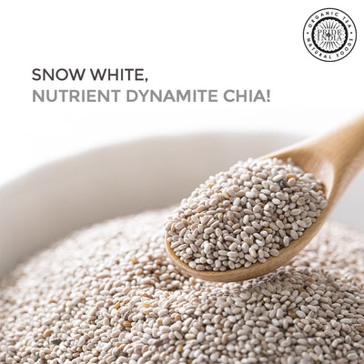 Whole White Chia Seeds - Omega-3 & Calcium Superfood Jar - Pride Of India