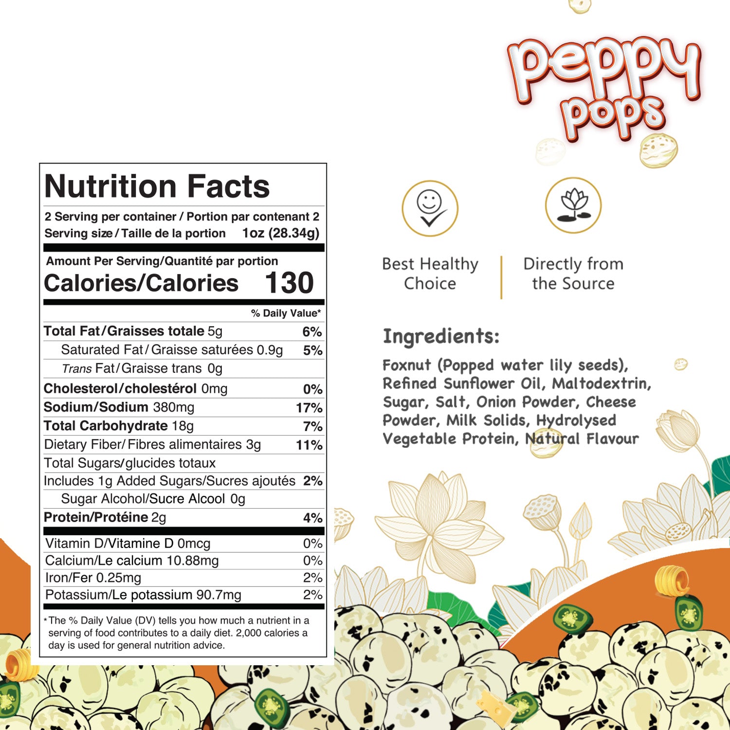 PEPPY POPS JALAPENO CHEESY ROASTED FOXNUTS - Pride Of India
