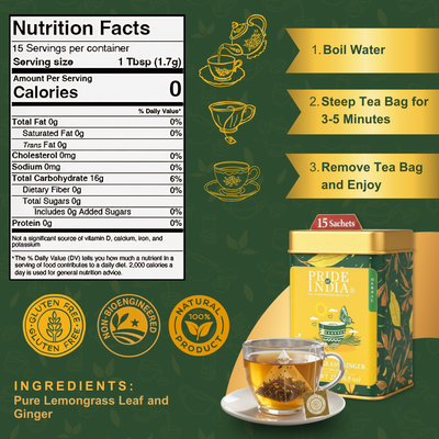 Lemongrass Ginger - Zesty Fresh Tea Bags