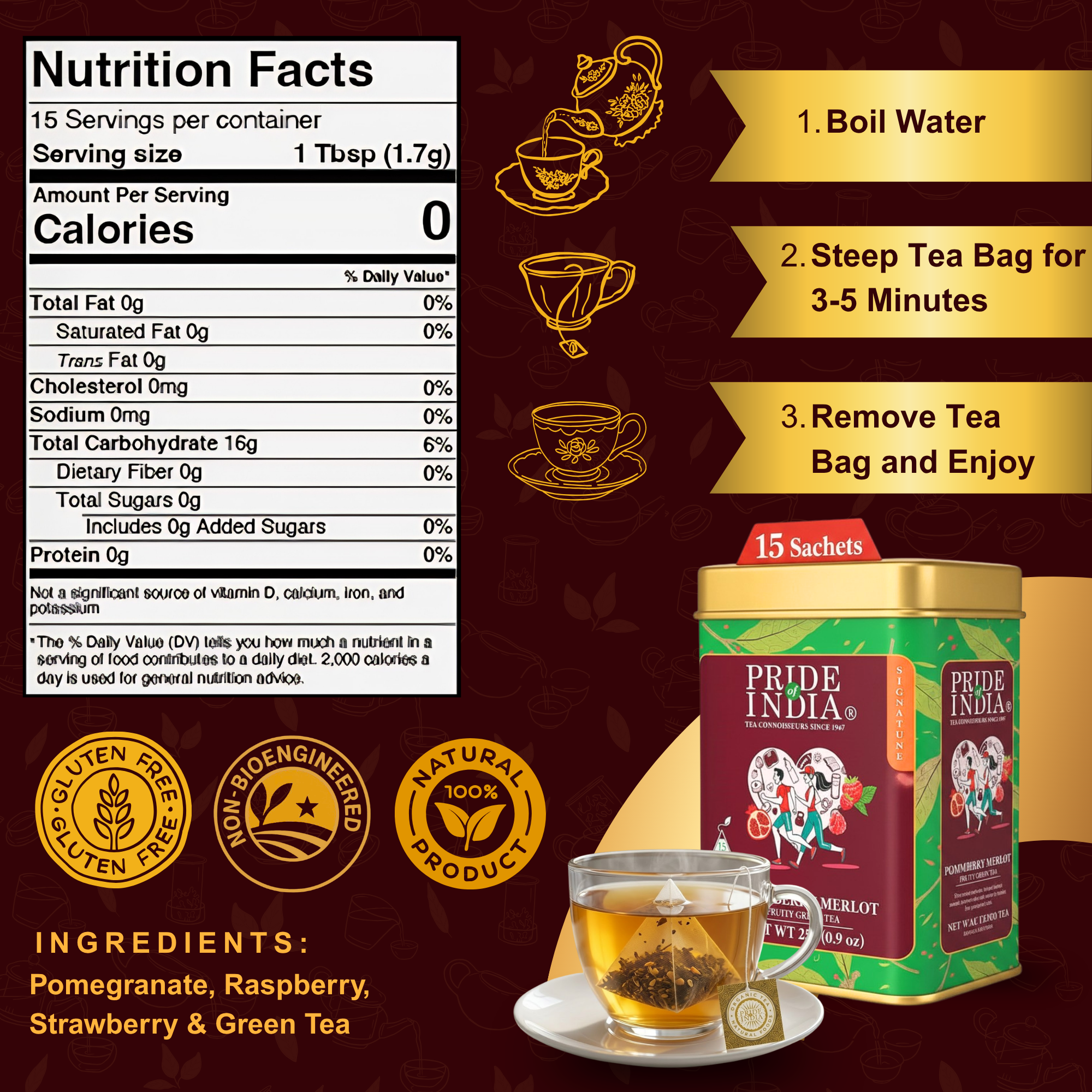 PommBerry Merlot - Fruity Green Tea Bags