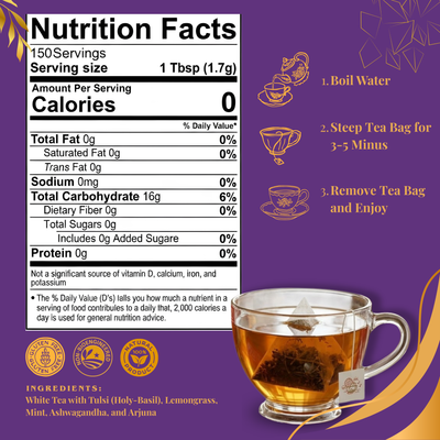 Pride of India Calm & Relax Bedtime Tea - 150 Individually Wrapped Full Leaf Pyramid Tea Bags | Herbal White Tea Bulk Pack for Food Service, Cafes, Hotels, Offices & Daily Tea Drinkers