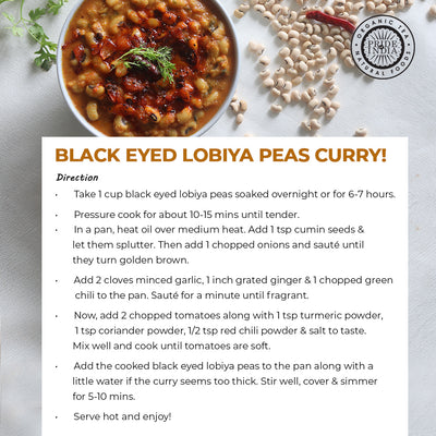 Indian Whole Black Eyed Peas - Protein & Fiber Rich Lobiya Jar - Pride Of India