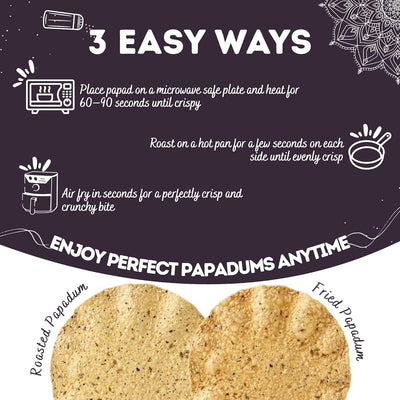Salty Black Bean Namkeen Papadum Lentil Crisp