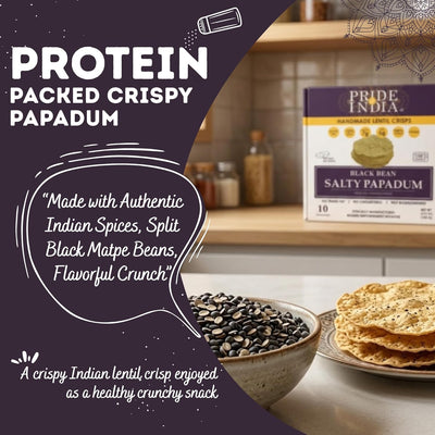 Salty Black Bean Namkeen Papadum Lentil Crisp