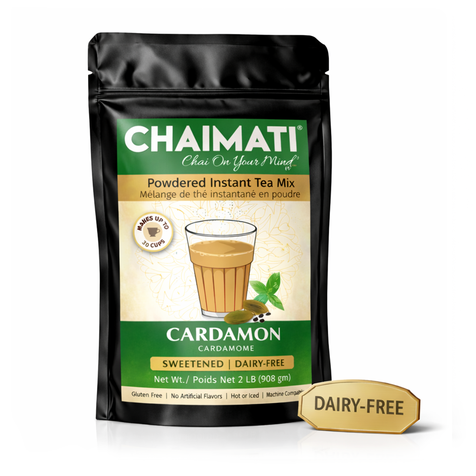 CHAIMATI Dairy-Free Instant Cardamom Chai Latte Premix - 2 lb