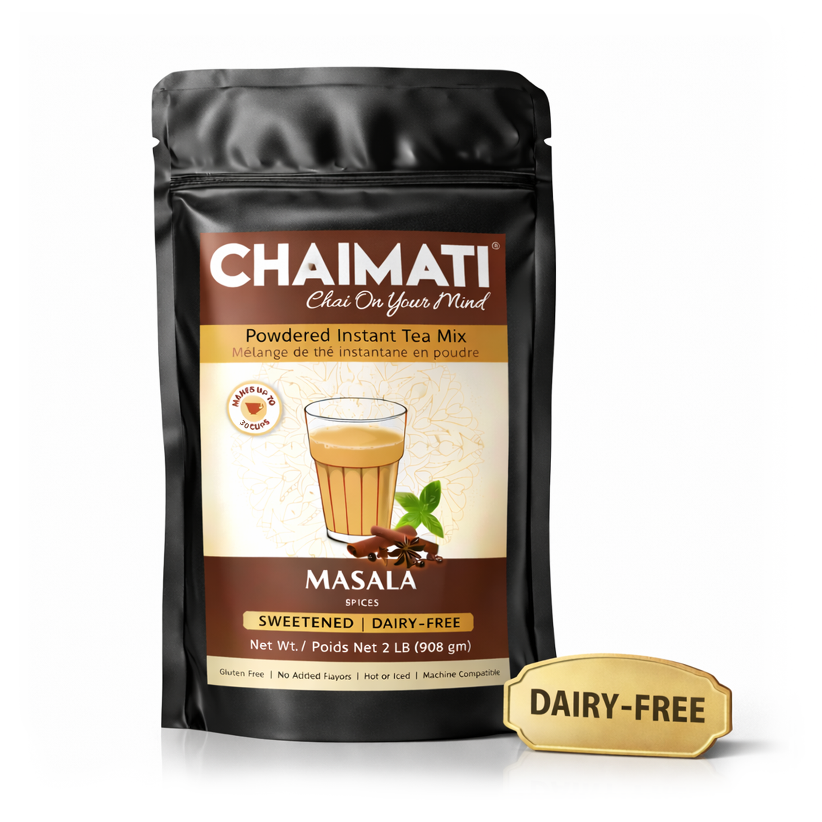 CHAIMATI Dairy-Free Instant Masala Chai Latte Premix - 2 lb