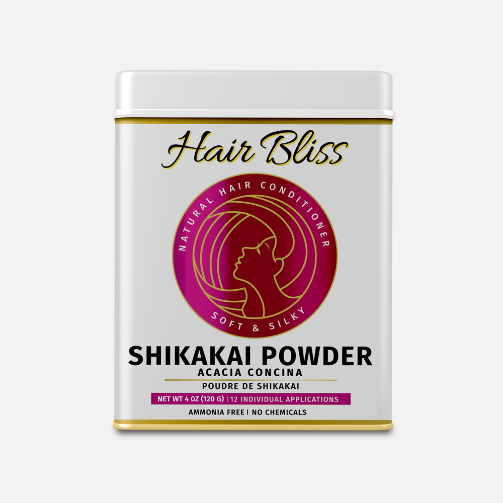 Hair Bliss- Natural Shikakai Acacia Herbal Hair & Skin Conditioning Powder- 12 Individual Sachets (10 gm each)- Reusable Brush & Tray Included - Pride Of India