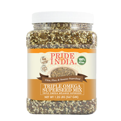 Triple Omega Superseed Mix - Chia Flax & Sesame Superfood Jar - Pride Of India