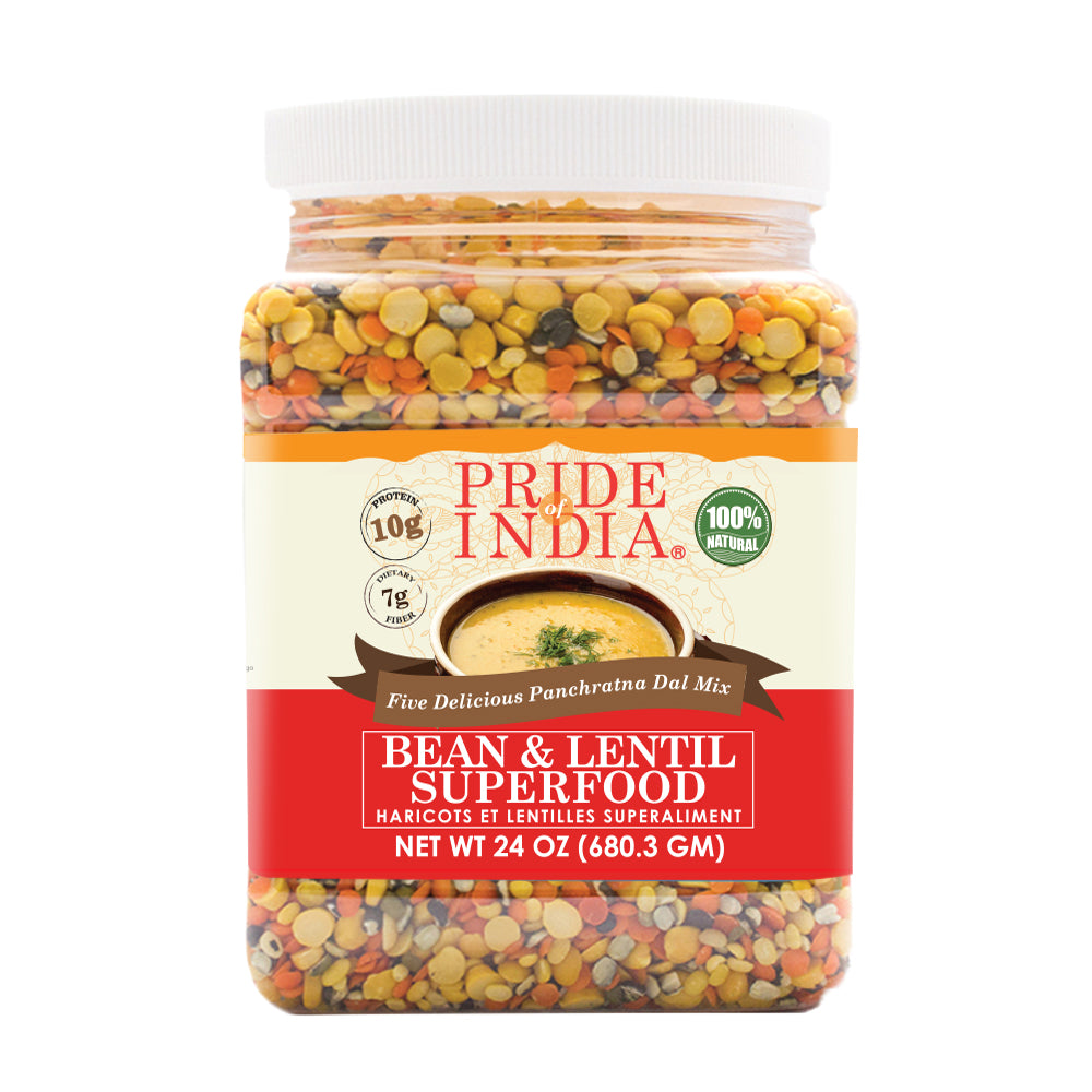 Indian Bean & Lentil Superfood - Five Delicious Panchratna Dal Mixed Jar - Pride Of India