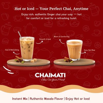 CHAIMATI Unsweetened Instant Ginger Chai Latte Premix - 2 lb