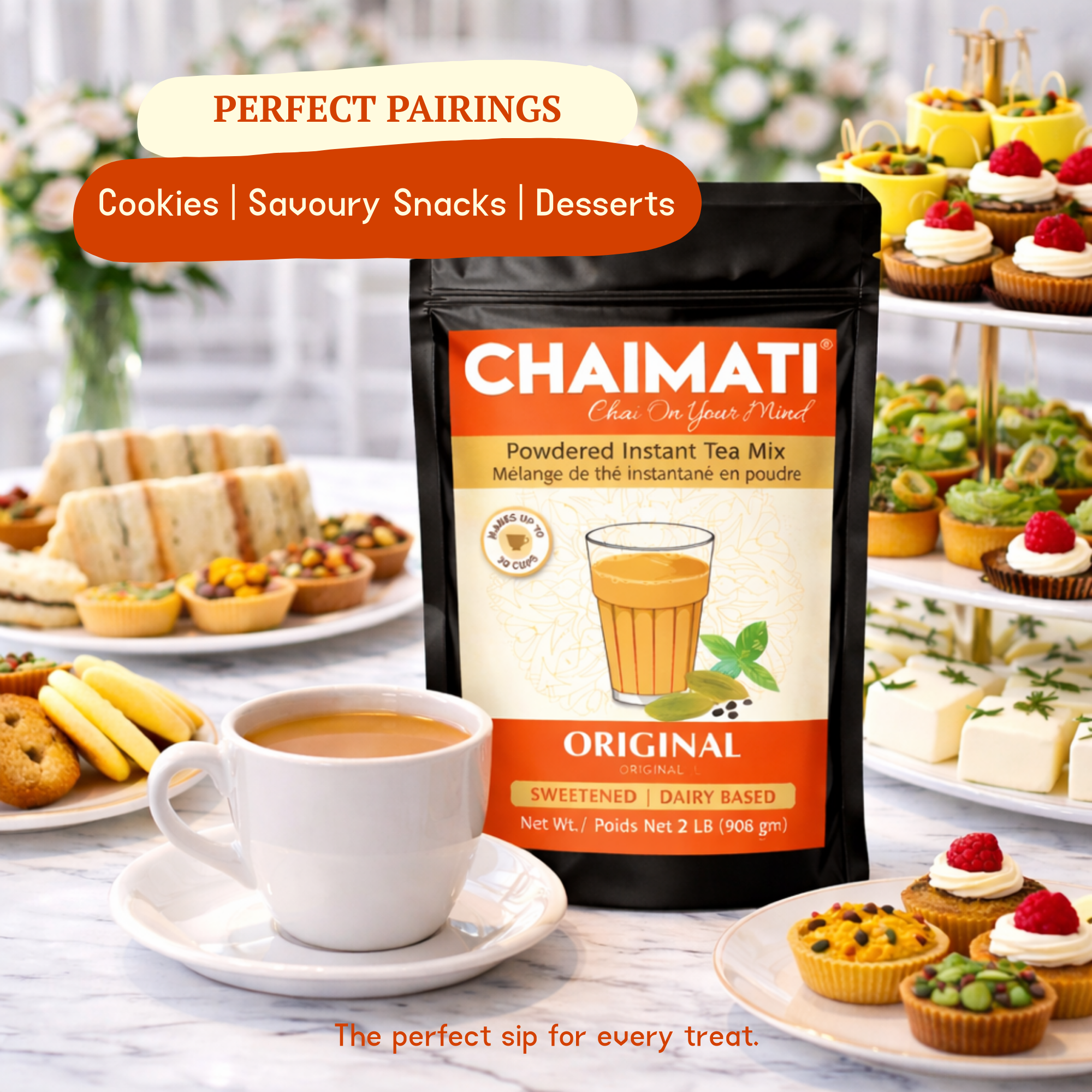 CHAIMATI Sweetened Instant Original Chai Latte Premix - 2 lb