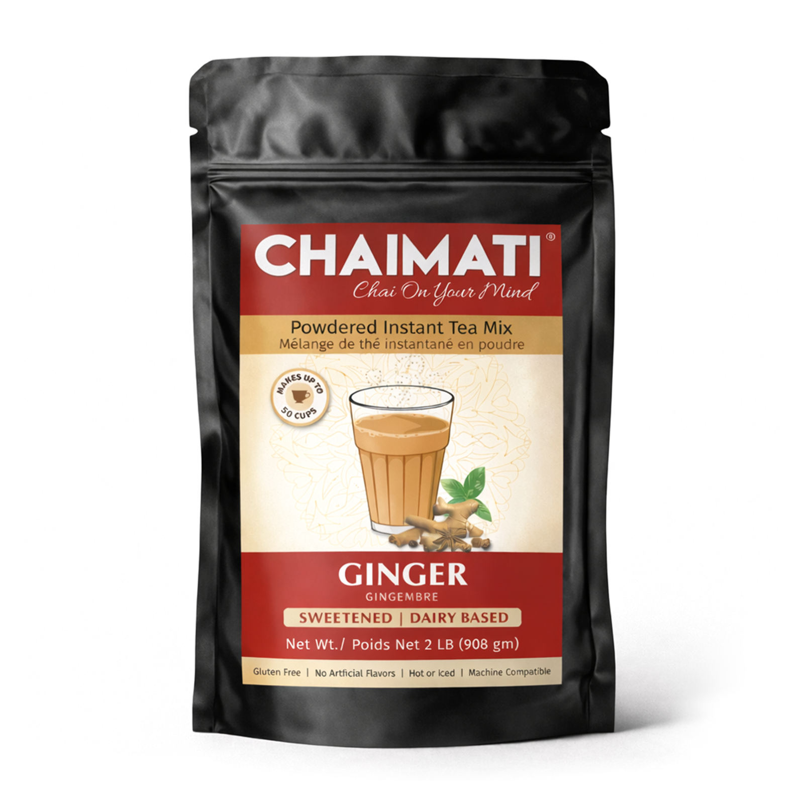 CHAIMATI Sweetened Instant Ginger Chai Latte Premix - 2 lb
