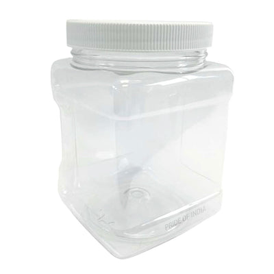 Clear PET Plastic Grip Dry/Liquid Food Storage Jars w/ Caps (Food Grade - BPA Free) - Pride Of India