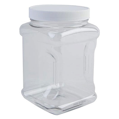 Clear PET Plastic Grip Dry/Liquid Food Storage Jars w/ Caps (Food Grade - BPA Free) - Pride Of India