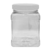 Clear PET Plastic Grip Dry/Liquid Food Storage Jars w/ Caps (Food Grade - BPA Free) - Pride Of India