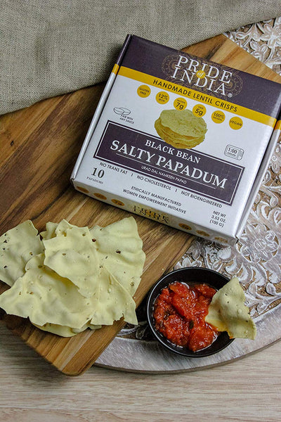 Assorted Papadum Lentil Crisps - Plain, Salty & Spicy - Pride Of India